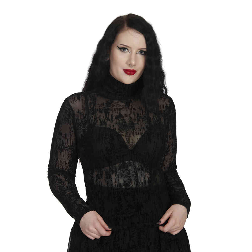 Banned - Lattice Longsleeve top - Zwart